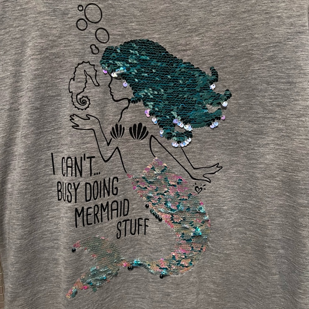 Mermaid Justice flipped sequence girls shirts size 20 plus